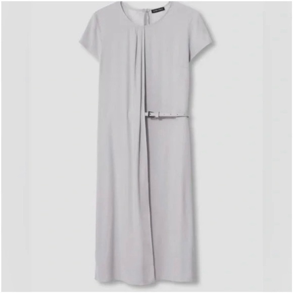 Universal Standards Vesper Polina Dove Gray Drape Dress Workdress NO BELT - Picture 5 of 16